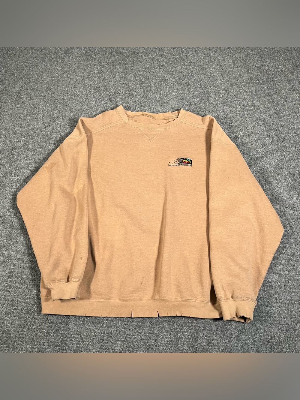 Vintage Digital Color Imaging Inc Sweatshirt Men’s Size Xl Y2k Thrashed Faded